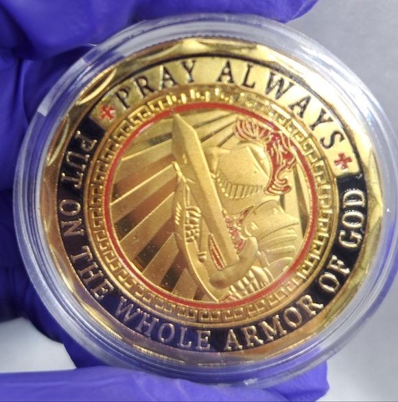 Golden SEALED Armor of God Coin - Picture 4 of 4